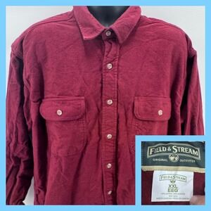Field &Stream Original Outfitter XXL Burgundy Cotton Long Sleeve Button Up Shirt
